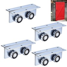 4 Pack 4 Wheel Heavy Duty Trolley Assembly Roller for Sliding Barn Doors