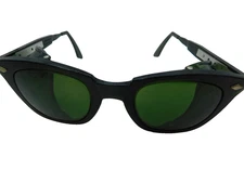 Vtg SELLSTROM Horn-Rimmed Adjustable Arms Tinted Safety Glasses Side Shields