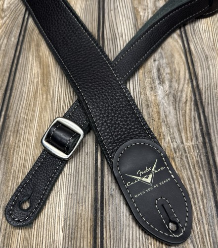 Fender Custom Shop Guitar Strap 2" Leather Black Bass