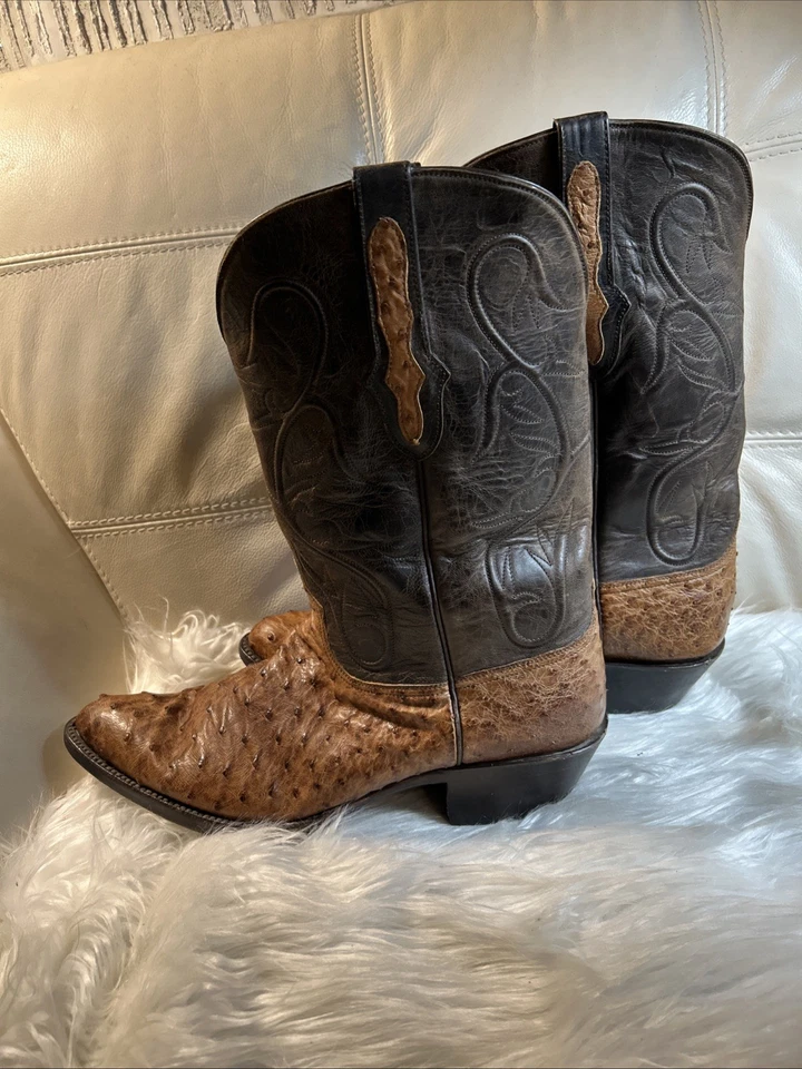 Black Jack  Mens Boots Sz 13 EE Ostrich Burnished Cigar Free Ship! Ret$995. - Image 4 of 4