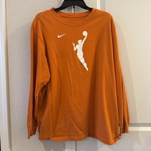 Men's Large Nike Orange WNBA League Long Sleeve T-Shirt Loose Fit XL