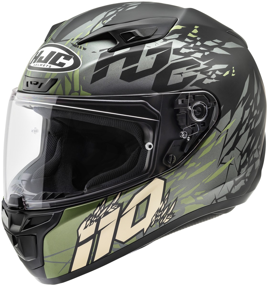 HJC i10 Pitfall Motorcycle Helmet MC-4SF Green Large