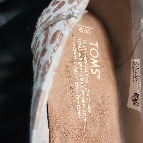 Toms Gold Bronze Leopard Print Canvas Flats Shoes Size 9 Dressy Casual Business - Picture 5 of 10