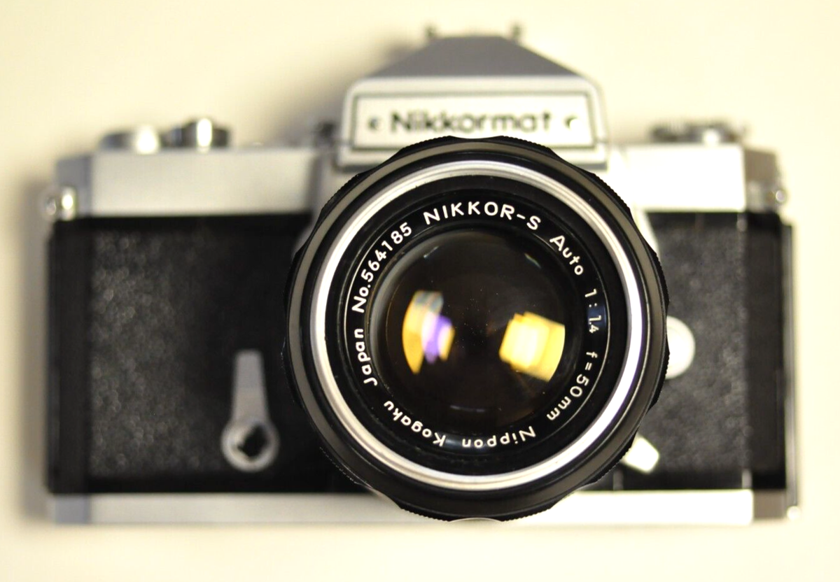 Nikon Nikkormat FT w/50mm f1.4 lens, flash shoe, filter & front