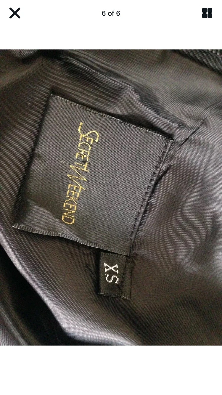 UNDERCOVER Secret Weekend Black Satin Dress Xs Size 6 VGC