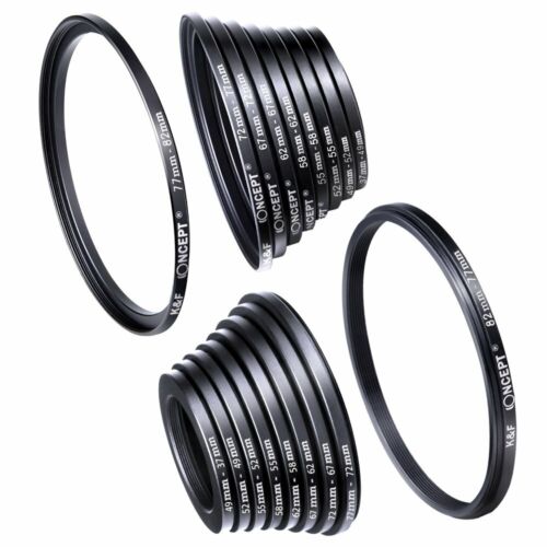 K&F Concept 18pcs Camera Lens Filter Metal Stepping Rings kit Up Down Ring Set - Picture 2 of 13