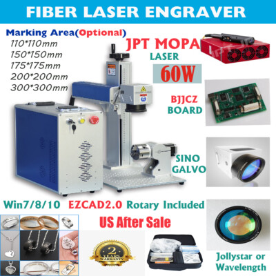 Fiber Laser Engraver Marker MOPA JPT 60W Metal Color Engraving Cutting Etching