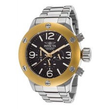 Invicta Men s 18584 Russian Diver Chrono Ss Black Dial 18k Gold Plated Watch