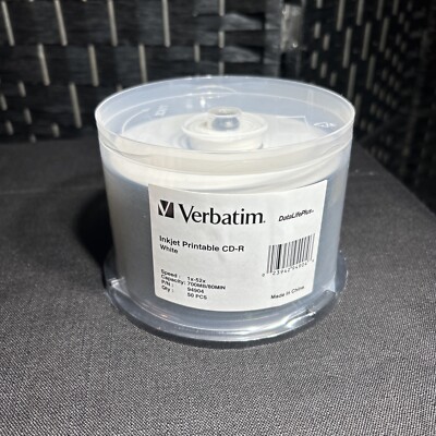 Verbatim DataLifePlus 700MB CD-R White Inkjet Printable 52X 50-Pack Spindle