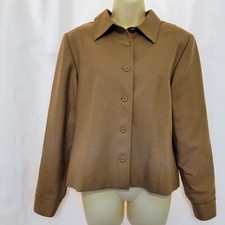 VTG Pendleton Button Front Lined Shirt Jacket 100 Virgin Wool Sz M Camel Tan