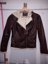 Women's Hudson & Rose Size 8 Faux Leather Brown Jacket Express Shipping