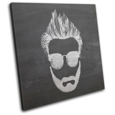Hipster Male Grooming Beard Tash Urban SINGLE Leinwand Kunst Bild drucken