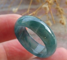Video Certified Green Natural A JADE Jadeite Circle RING USA. 10.5    684232 AS
