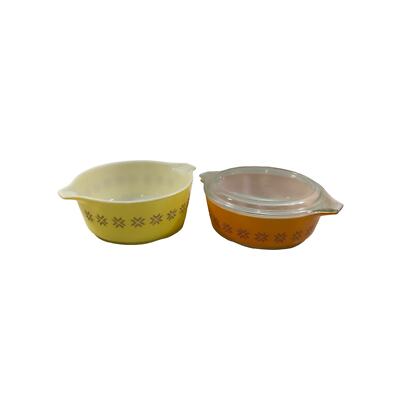 Vintage Pyrex Town And Country Bakeware Set Orange Yellow Retro Cottagecore