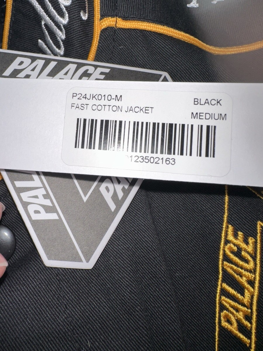 Palace Skateboards Fast Cotton Jacket Black White Medium In Hand