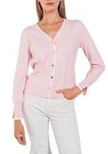 Suéter tipo cárdigan para mujer con botones, cuello en V y manga larga 239161