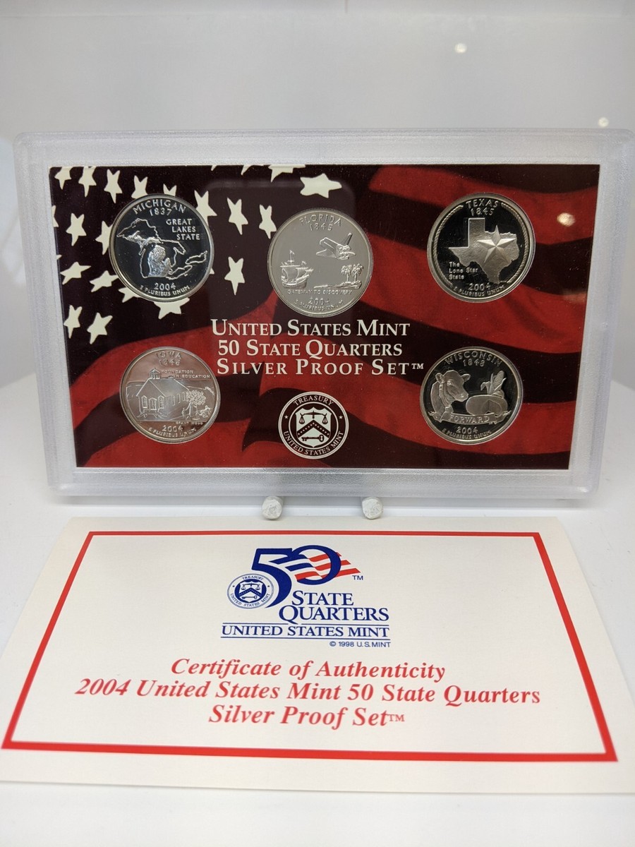 2004-S US Mint SILVER Proof QUARTER Set W/ Original Government