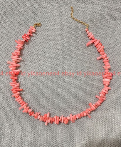 Natural 3x10mm Branch Pink Coral Chip Gemstone Irregular Beads Necklace 16-36in - Picture 11 of 12