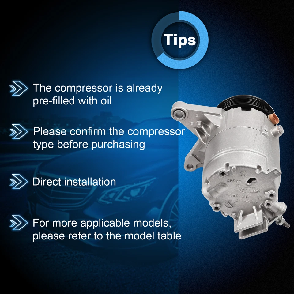 Compresor de aire acondicionado ECCPP para Chevrolet Impala 2006-2009 2010 2011 3,9 L 97271 Foto 3 de 4