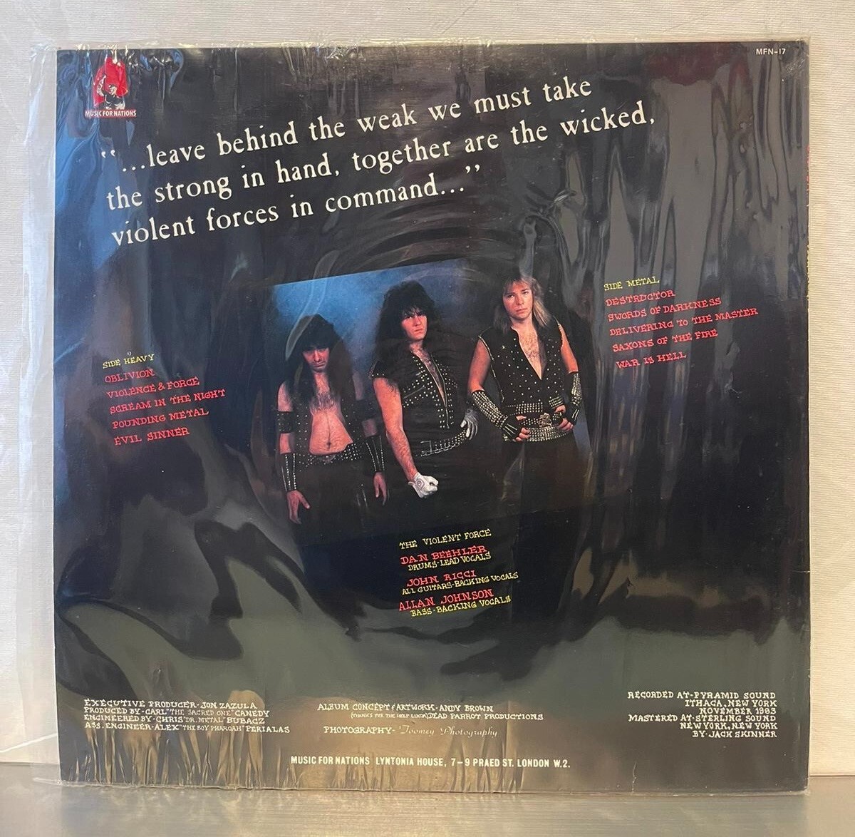 Original 1st UK 1984 EXCITER Violence & Force LP VINYL Thrash