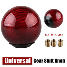 Universal Carbon Fiber Alloy Red Ball Car Manual MT Gear Shift Knob Shifter