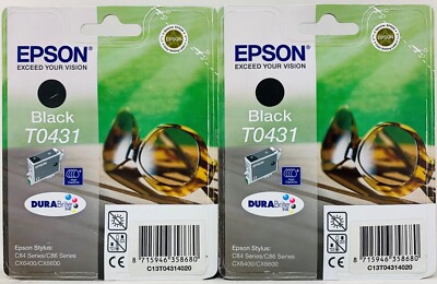 EPSON T0431 GENUINE BLACK CARTRIDGE EPSON STYLUS C84/C86/CX6400/CX6600 (X 2PCS)