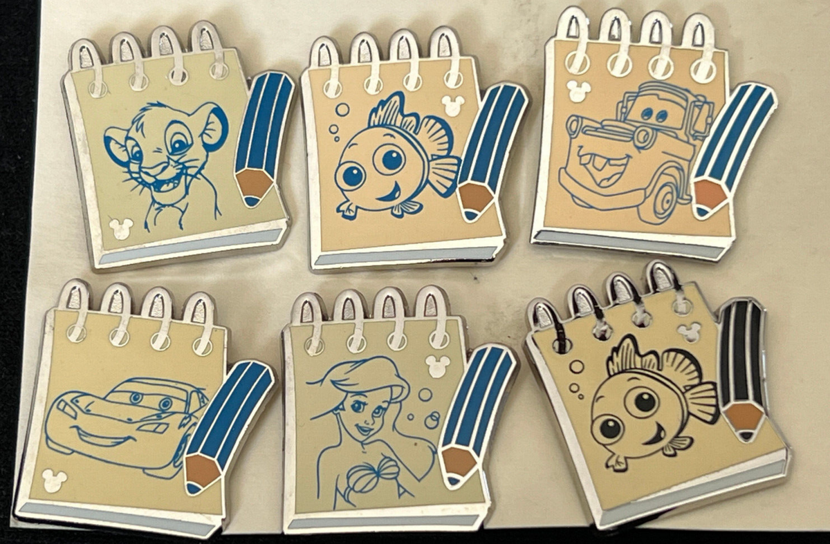 Complete Set of Disney Character Sketch Pads 2014 Hidden Mickey
