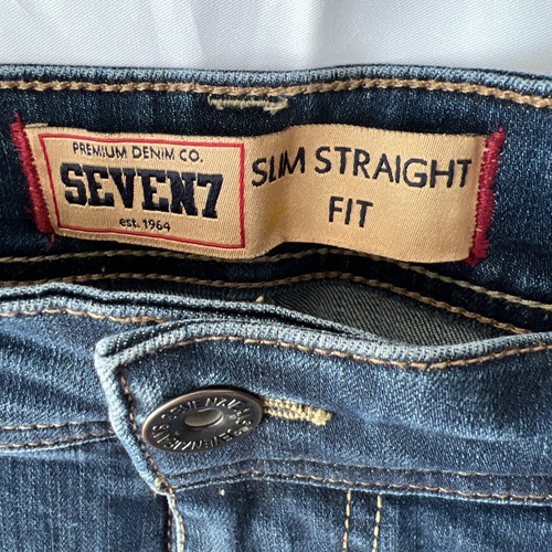 Seven Jeans Mens 38x30 Slim Straight Fit Seven7 Dark Wash Stretch Denim - Picture 8 of 9