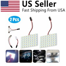 2x Super White 48-smd Ba9s 5050 Led Panel Dome Map Interior Light Bulb Lamps