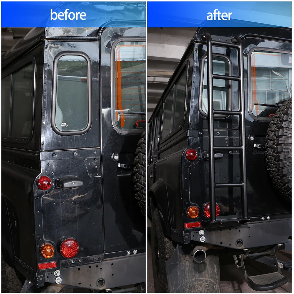 Aluminum Black Land Rover Defender 90 / 110 Rear Aluminium Access Ladder Black - image 3 of 4