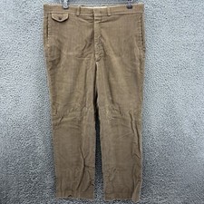 VTG WM F Farah Womens 18 36 Brown Corduroy Chino Pants Straight Fit High Rise