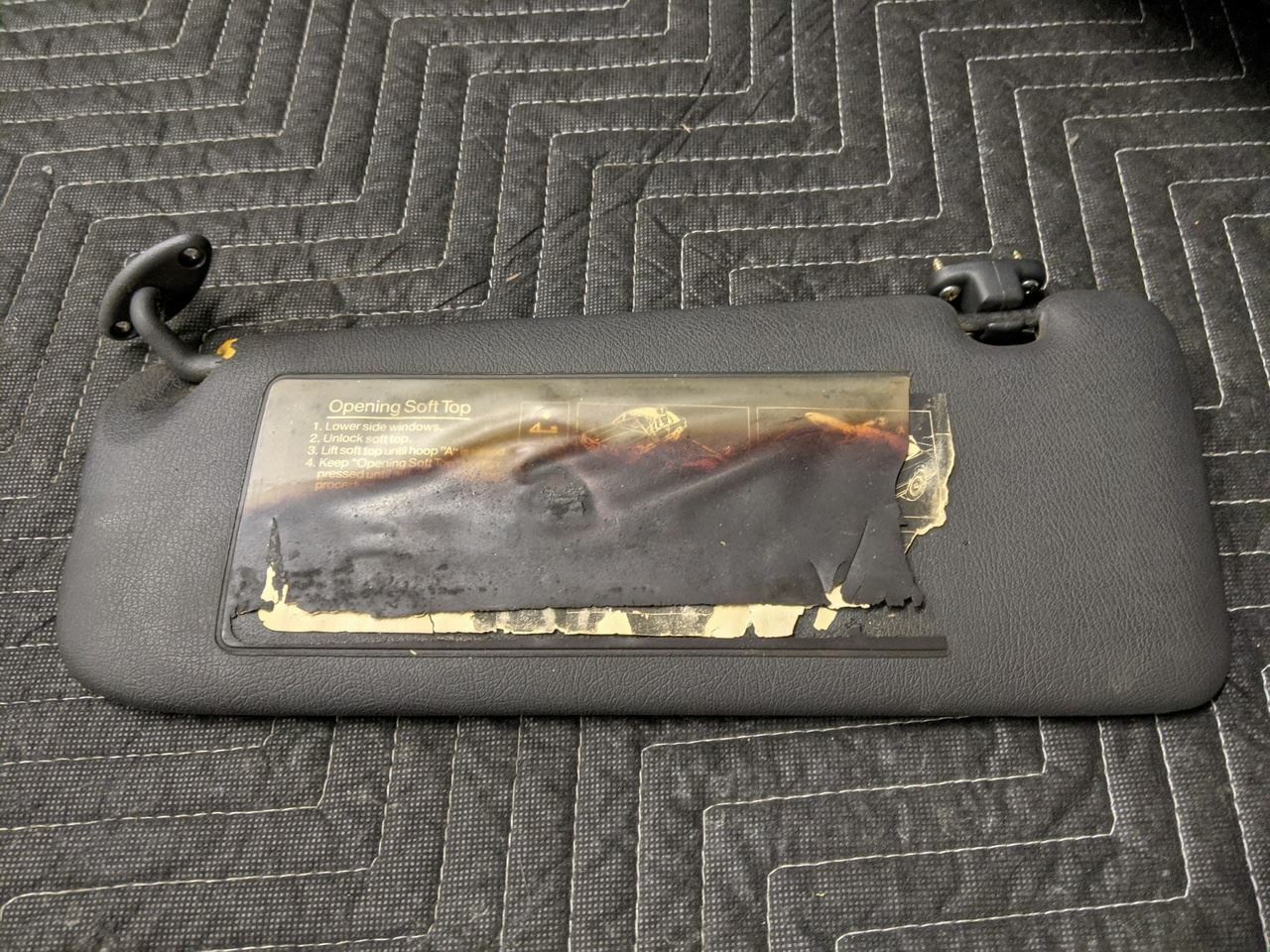 BMW E30 3-Series Convertible Sun Visor Left Driver Anthracite 