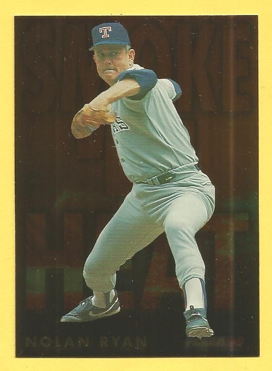NOLAN RYAN 1994 Fleer Smoke 'n Heat #10 Rangers HOF'er