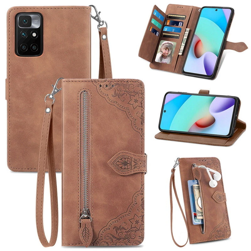 Genuine Leather For Xiaomi Redmi Note 14 13 12 11 Pro 13T Wallet Case Flip Cover - Image 2 of 4