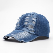 Hommes Vintage Délavé Trou Jeans Casquette Baseball Camionneur Réglable Soleil