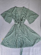 Shein Women's Floral Print   V Neck Short Sleeve Belted Summer Dress XS