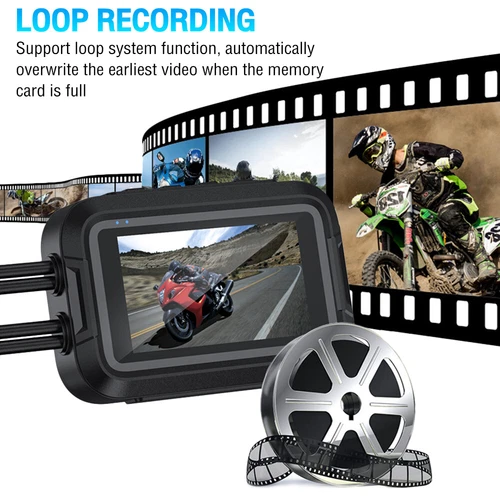 Motorcycle Camera 1080P WIFI GPS DVR Handlebar Fixing 3" Motorbike DVR Dash Cam - Picture 3 of 18