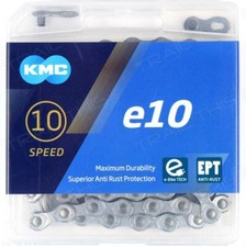 KMC e10 EPT 10-Speed 136L eBike Bike Chain Silver Anti-Rust Resistant Coating