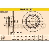 Barum 2X Bremsscheiben Hinten Ø224 Mm Voll FüR CitroëN Xantia X1 X1 X2 X2