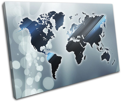 World Atlas Modern Abstract Maps Flags SINGLE Leinwand Wand Kunst Bild drucken