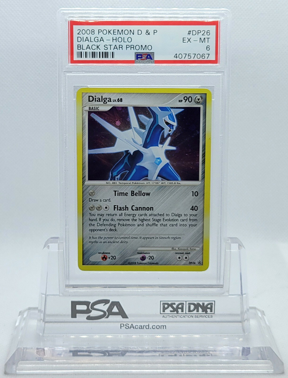 POKEMON BLACK STAR PROMO DIALGA #DP26 HOLO FOIL CARD PSA 6 EX-MT #40757067