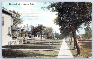 c1912 Residential View Aurora Nebraska NE Hamilton County Antique Postcard