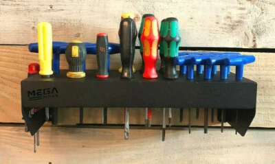 MEGAMAXX Screwdriver Set Storage Wall Stand Allen Key Slotted Go Through Drivers Tools