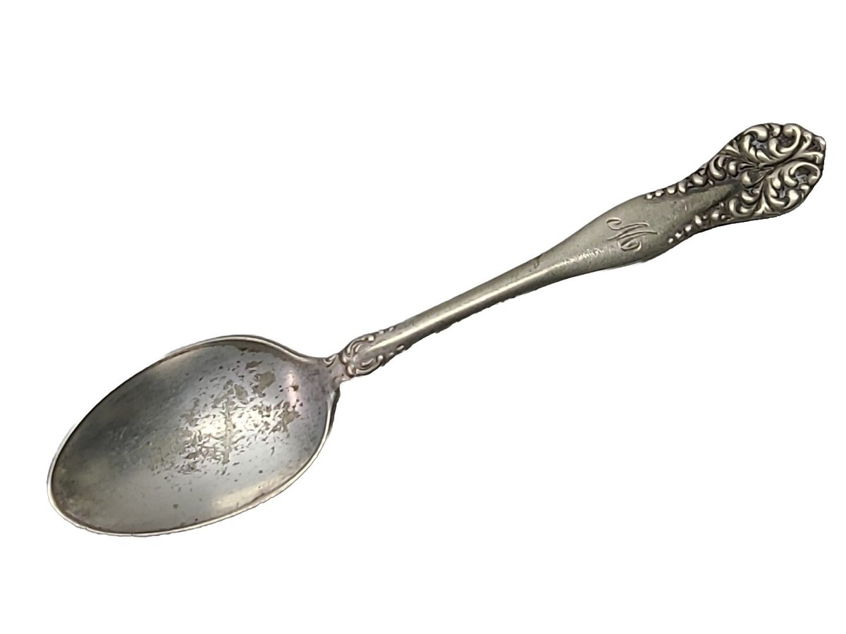 Vintage William Rogers WR Baby Silverware Spoon Monogram M Handle