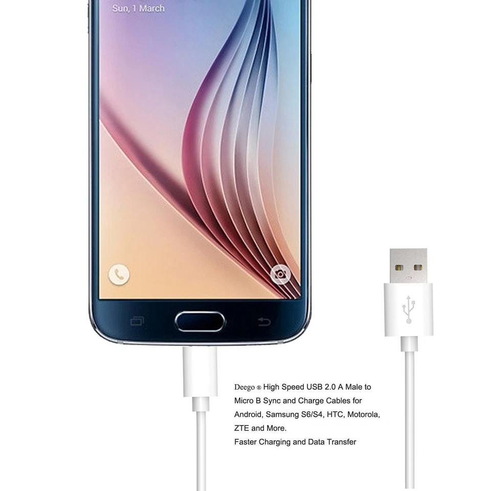 3x OEM MICRO USB FAST CHARGING CABLE CORD SYNC FOR ANDROID CELL PHONE 3FT 6 10FT - Image 2 of 4