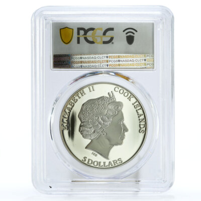 Cook Islands 5 dollars Albrecht Durer Rhinoceros Art PR70 PCGS
