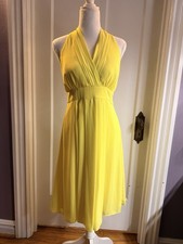 Vince Camuto Neon Yellow Halter Dress Size 8