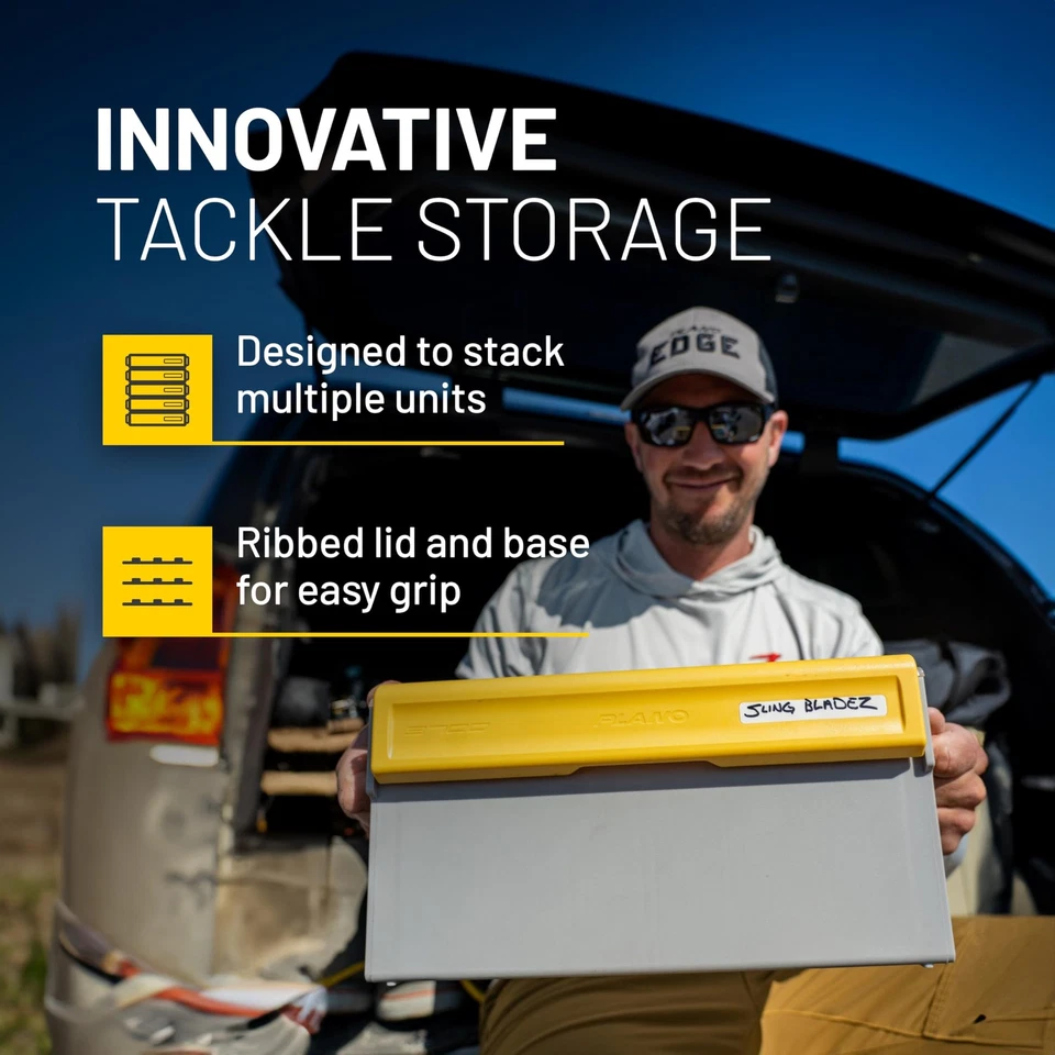 Caja utilitaria Plano EDGE Frog gris amarillo impermeable almacenamiento de aparejos 50 cebos Foto 4 de 4