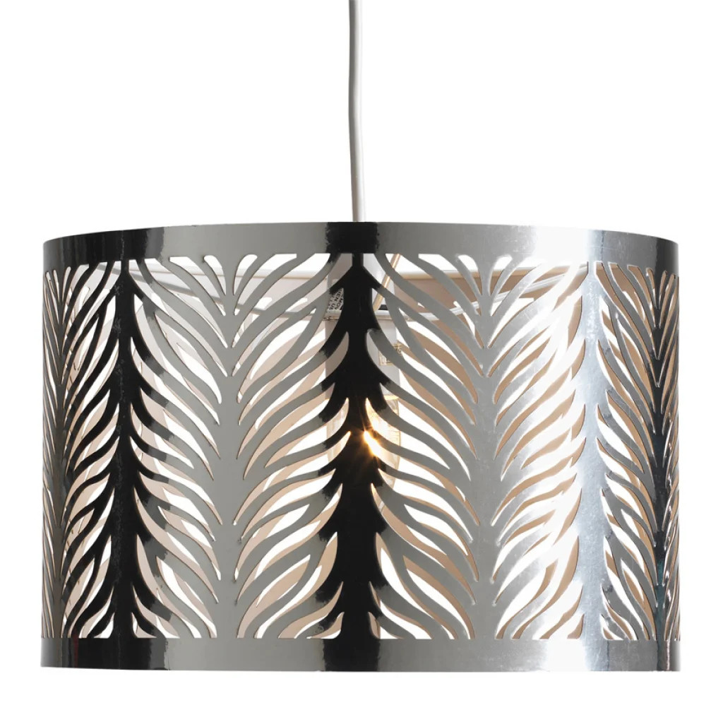 Metal Lampshade Silver Enya Chrome 300mm Shade Only Oaks Lighting 209 CH