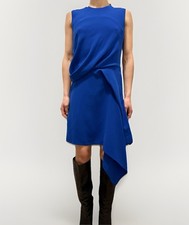 DDP Alexander McQueen Asymmetric Blue Sleeveless Triacetate Dress size 40